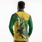 South Africa Rugby Custom Long Sleeve Polo Shirt Come On Springboks Mascot Sporty Style