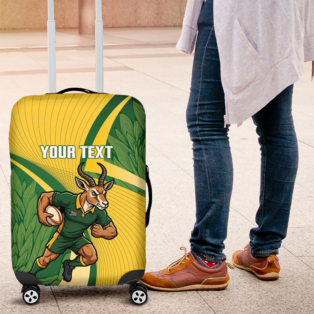 South Africa Rugby Custom Luggage Cover Come On Springboks Mascot Sporty Style