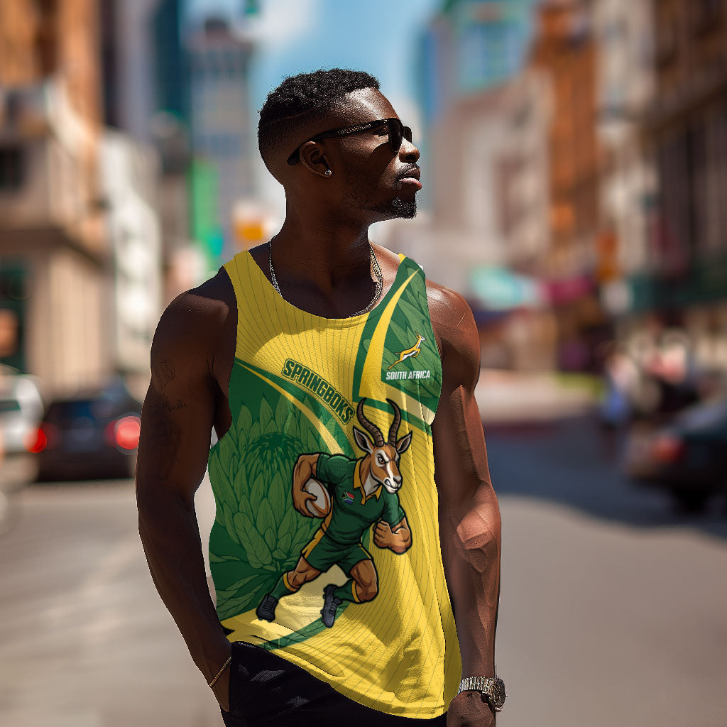South Africa Rugby Custom Men Tank Top Come On Springboks Mascot Sporty Style