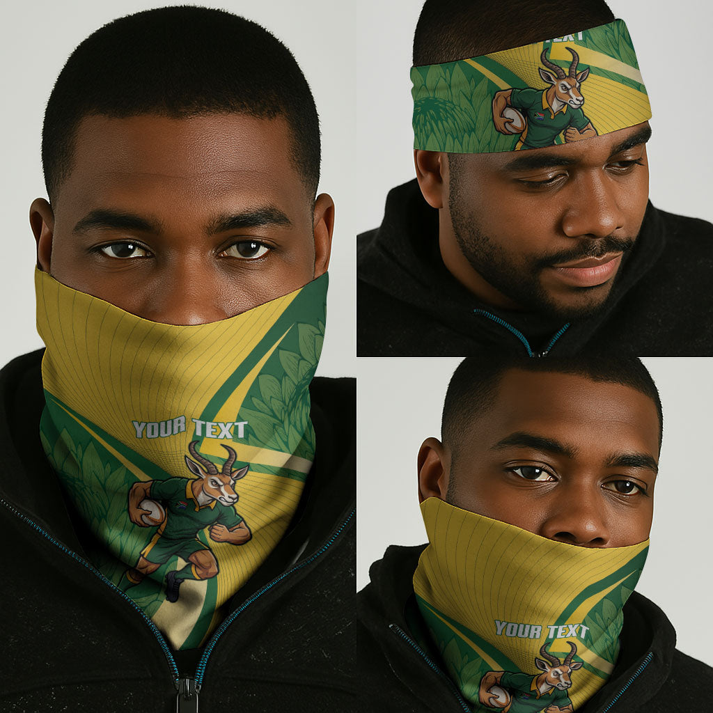 South Africa Rugby Custom Neck Gaiter Come On Springboks Mascot Sporty Style