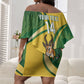 South Africa Rugby Custom Off Shoulder Short Dress Come On Springboks Mascot Sporty Style