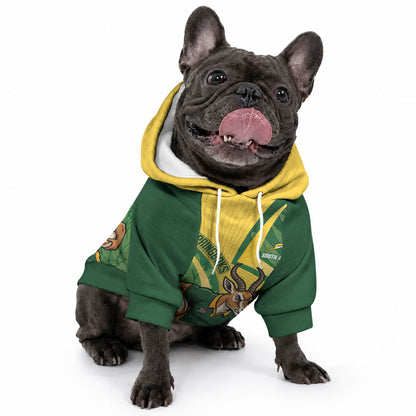 South Africa Rugby Custom Pet Hoodie Come On Springboks Mascot Sporty Style