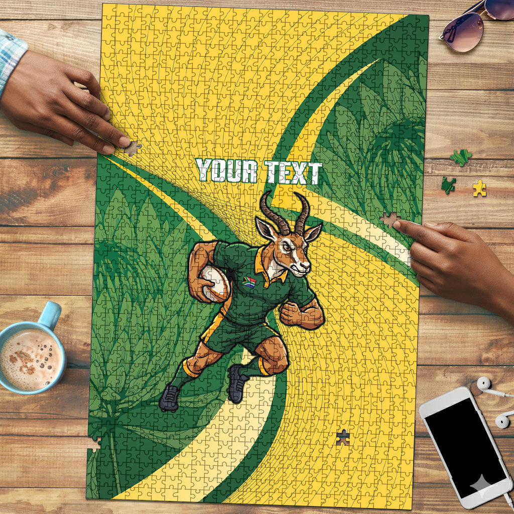 South Africa Rugby Custom Puzzle Come On Springboks Mascot Sporty Style