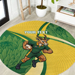 South Africa Rugby Custom Round Carpet Come On Springboks Mascot Sporty Style