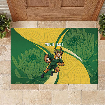 South Africa Rugby Custom Rubber Doormat Come On Springboks Mascot Sporty Style