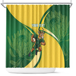 South Africa Rugby Custom Shower Curtain Come On Springboks Mascot Sporty Style