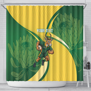 South Africa Rugby Custom Shower Curtain Come On Springboks Mascot Sporty Style