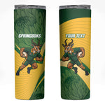 South Africa Rugby Custom Skinny Tumbler Come On Springboks Mascot Sporty Style