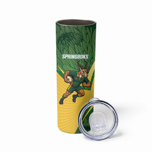 South Africa Rugby Custom Skinny Tumbler Come On Springboks Mascot Sporty Style
