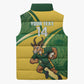 South Africa Rugby Custom Sleeveless Puffer Jacket Come On Springboks Mascot Sporty Style