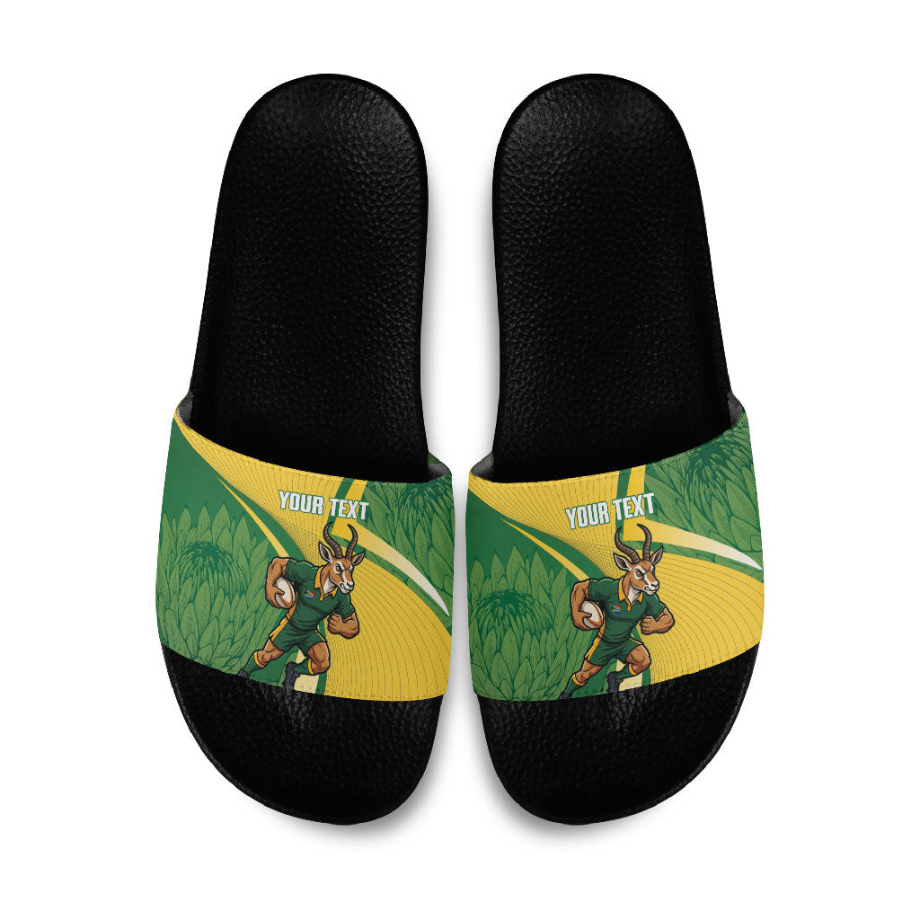 South Africa Rugby Custom Slide Sandals Come On Springboks Mascot Sporty Style