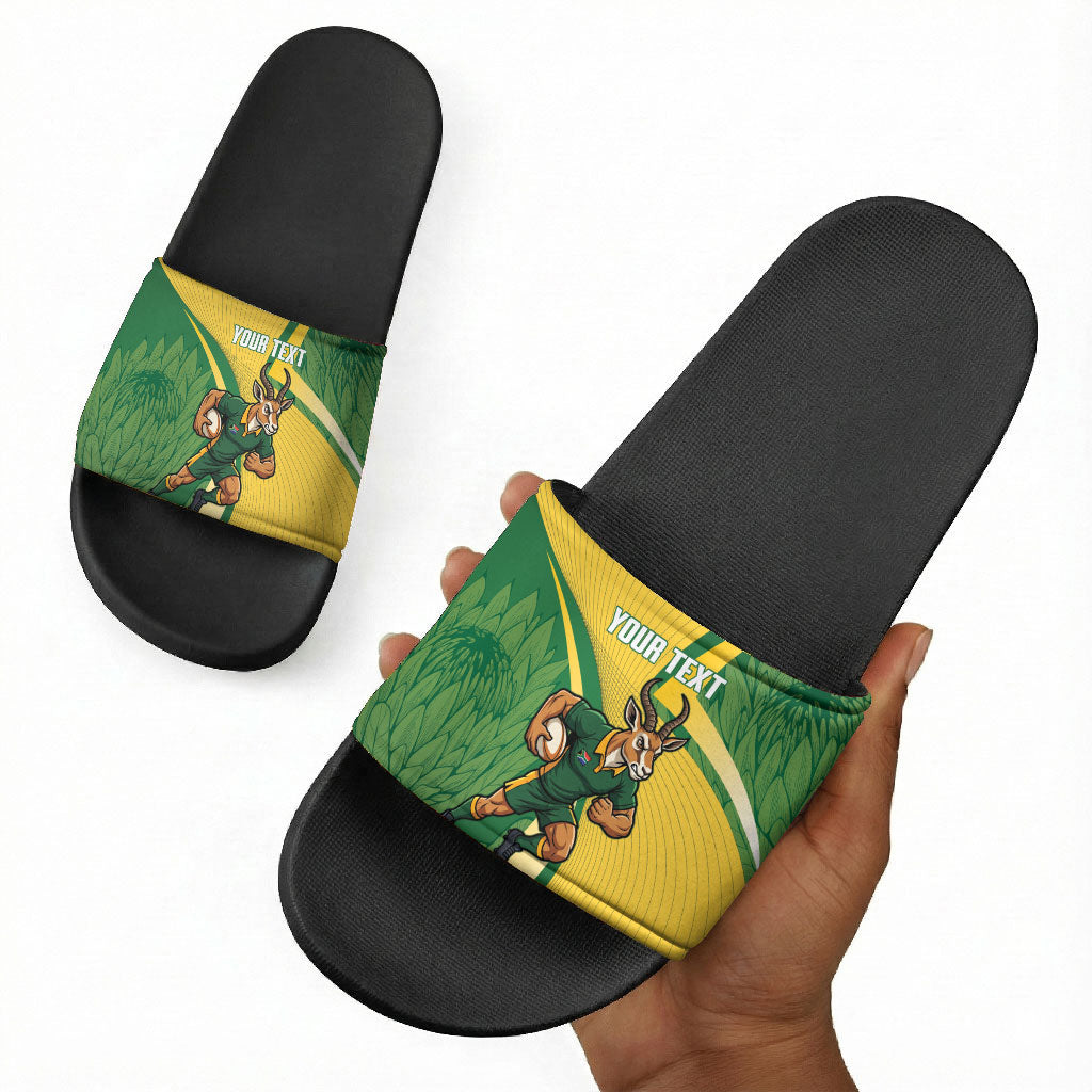 South Africa Rugby Custom Slide Sandals Come On Springboks Mascot Sporty Style
