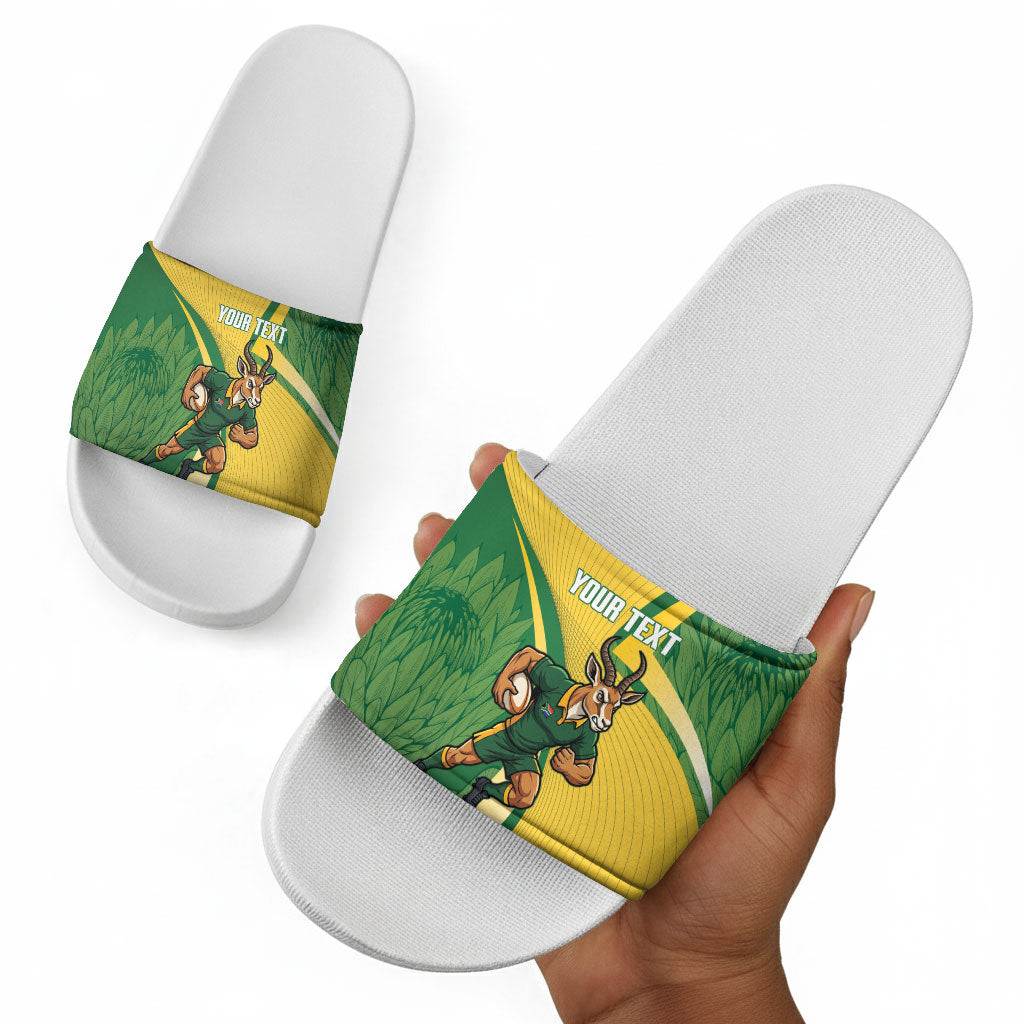 South Africa Rugby Custom Slide Sandals Come On Springboks Mascot Sporty Style