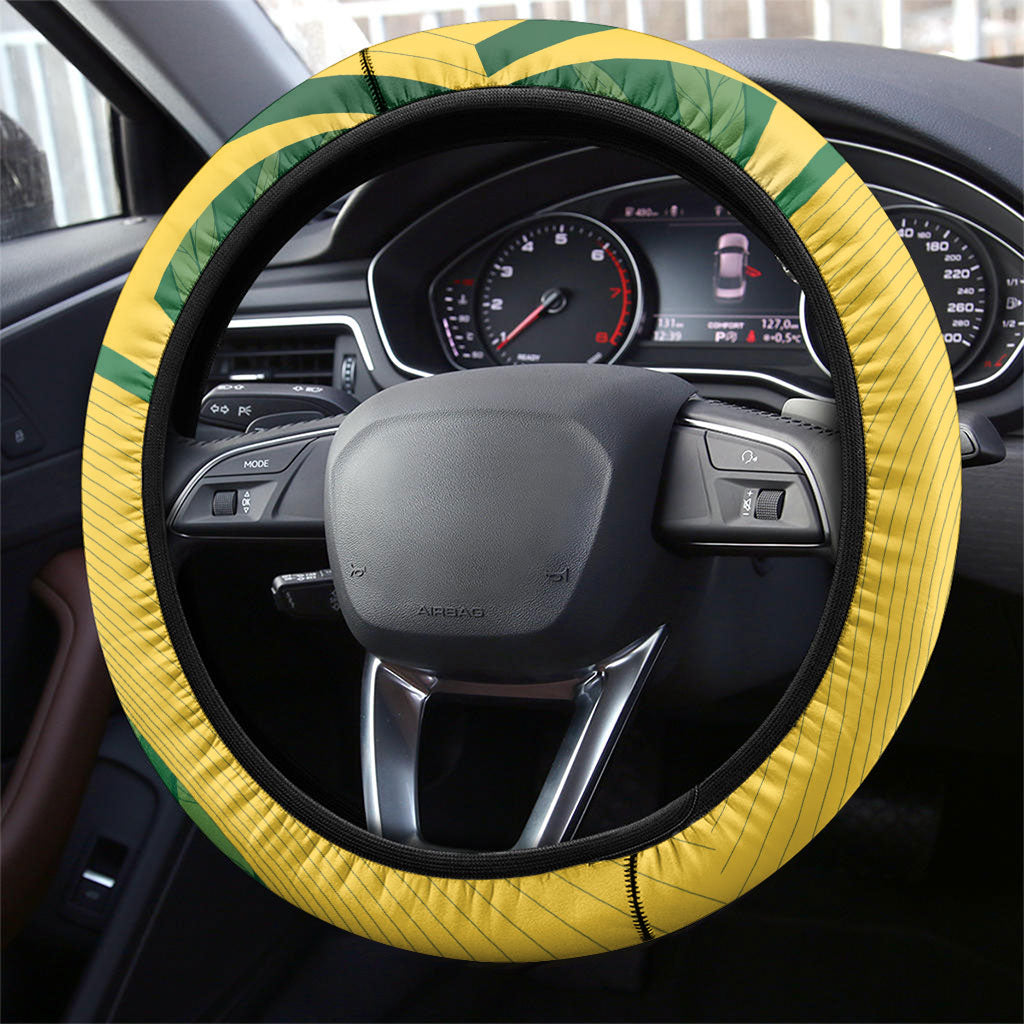 South Africa Rugby Steering Wheel Cover Come On Springboks Mascot Sporty Style