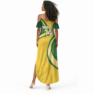 South Africa Rugby Custom Summer Maxi Dress Come On Springboks Mascot Sporty Style