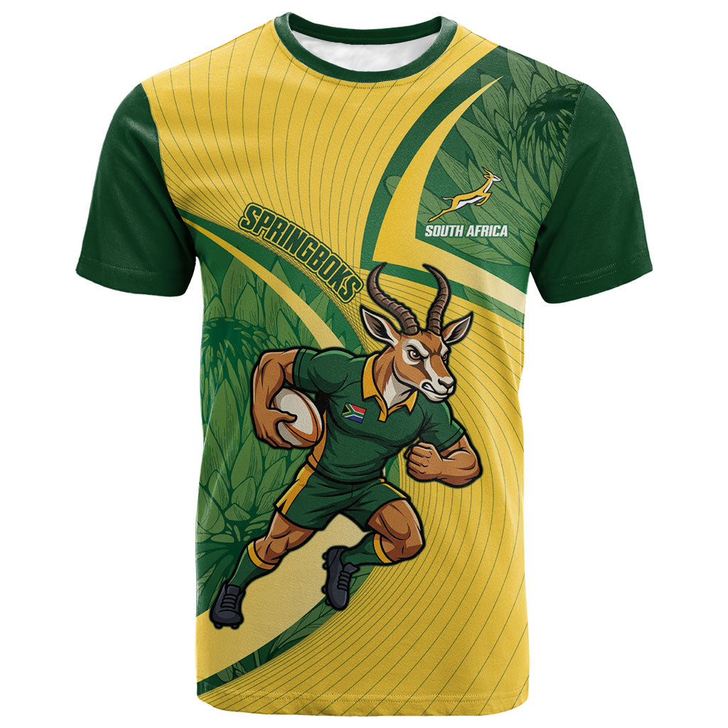 South Africa Rugby Custom T shirt Come On Springboks Mascot Sporty Style