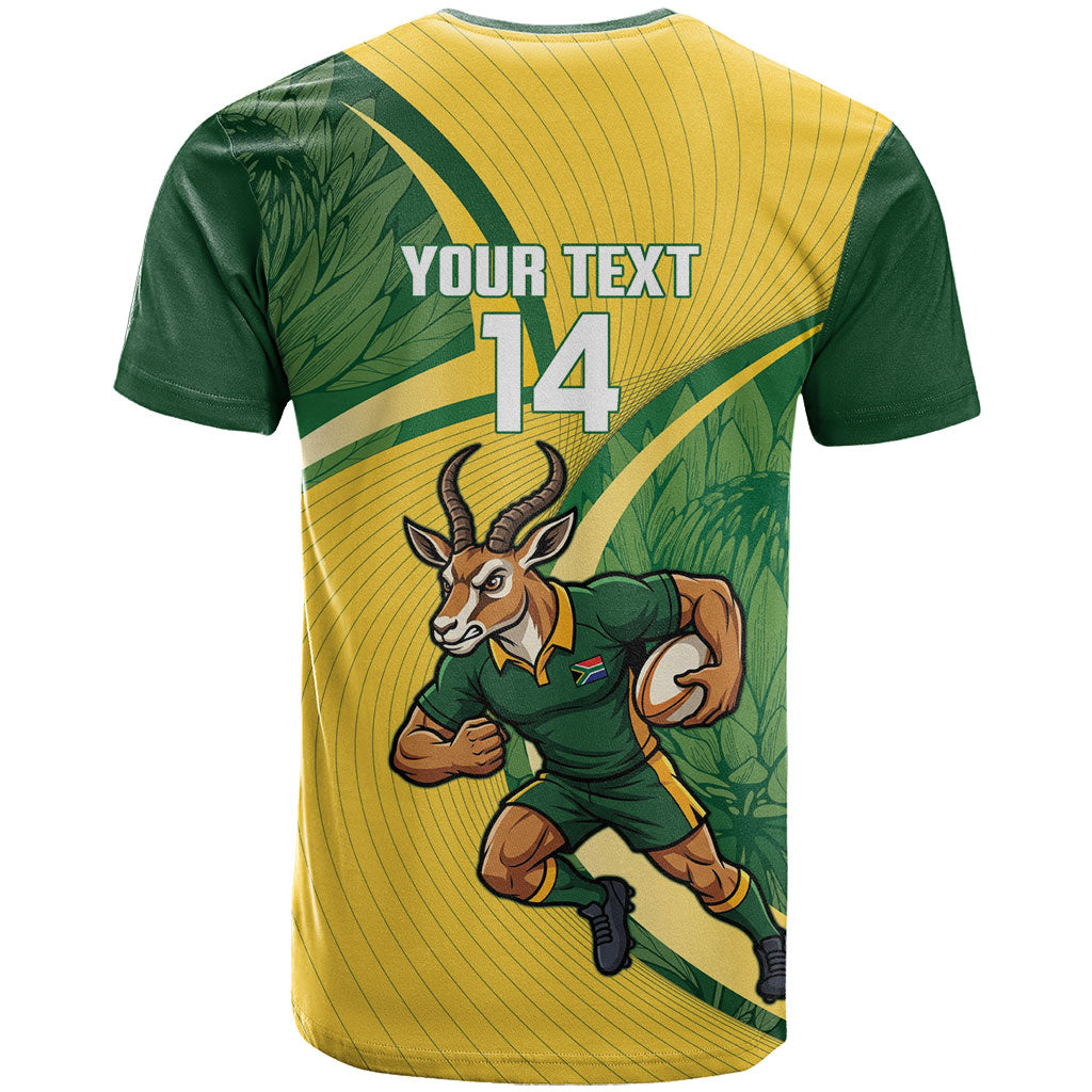 South Africa Rugby Custom T shirt Come On Springboks Mascot Sporty Style