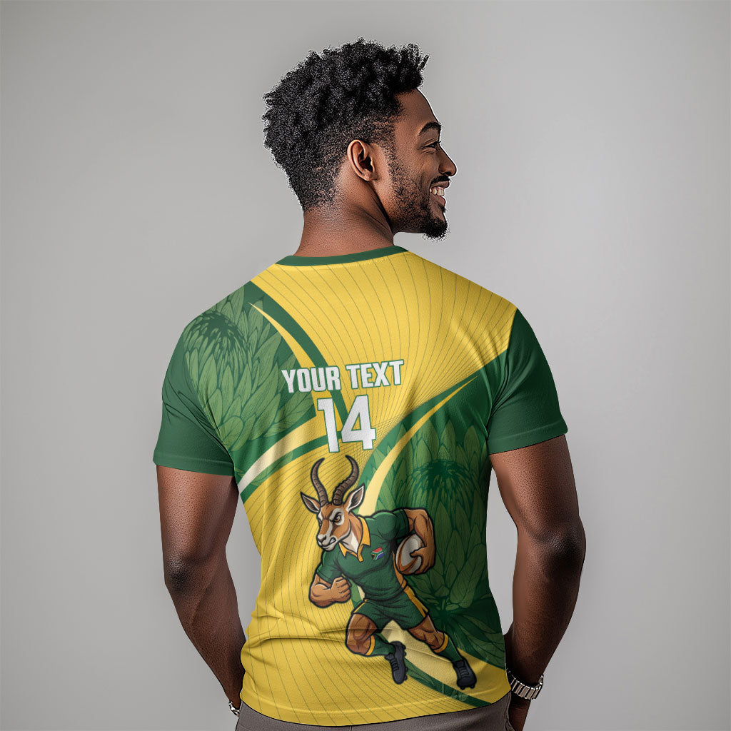 South Africa Rugby Custom T shirt Come On Springboks Mascot Sporty Style