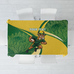 South Africa Rugby Custom Tablecloth Come On Springboks Mascot Sporty Style