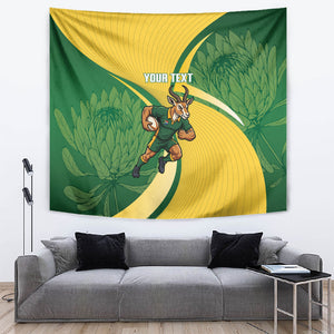 South Africa Rugby Custom Tapestry Come On Springboks Mascot Sporty Style