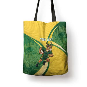 South Africa Rugby Custom Tote Bag Come On Springboks Mascot Sporty Style