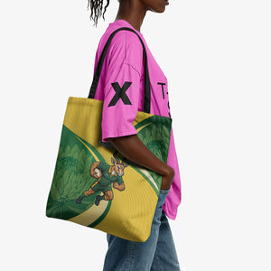 South Africa Rugby Custom Tote Bag Come On Springboks Mascot Sporty Style
