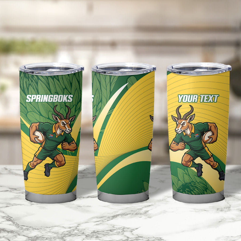 South Africa Rugby Custom Tumbler Cup Come On Springboks Mascot Sporty Style