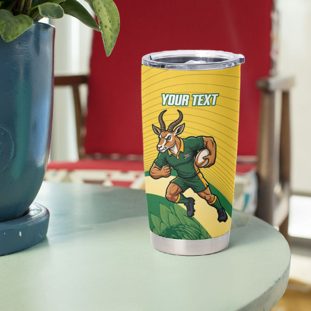 South Africa Rugby Custom Tumbler Cup Come On Springboks Mascot Sporty Style