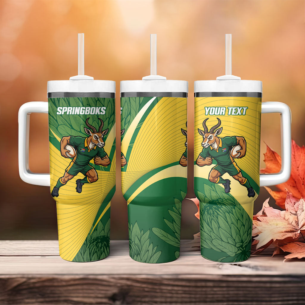South Africa Rugby Custom Tumbler With Handle Come On Springboks Mascot Sporty Style
