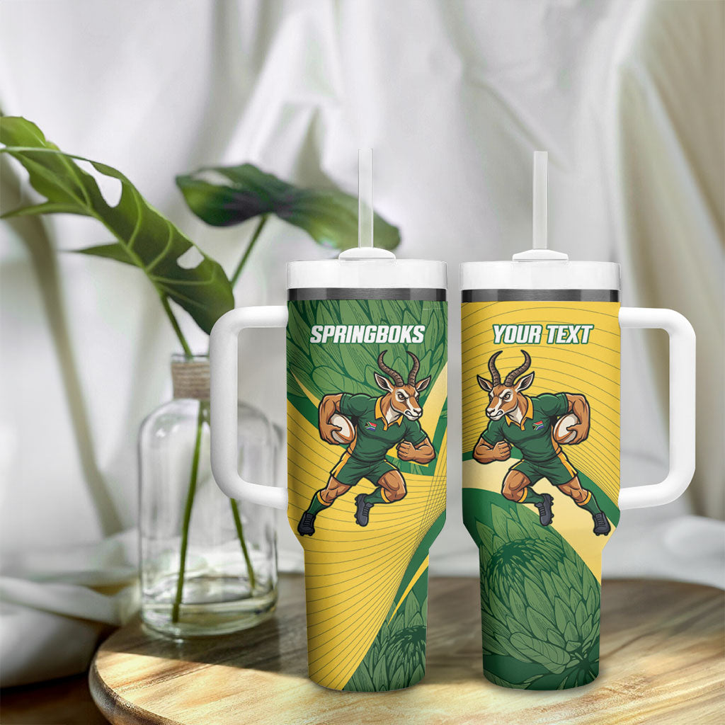 South Africa Rugby Custom Tumbler With Handle Come On Springboks Mascot Sporty Style