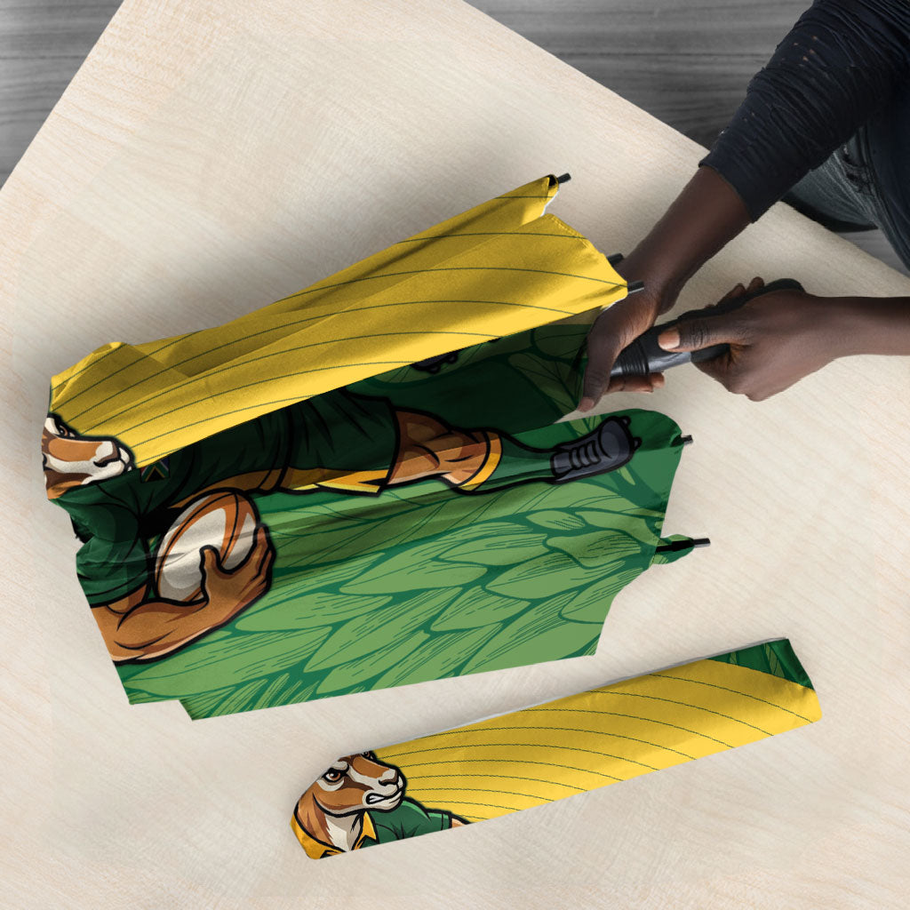 South Africa Rugby Custom Umbrella Come On Springboks Mascot Sporty Style