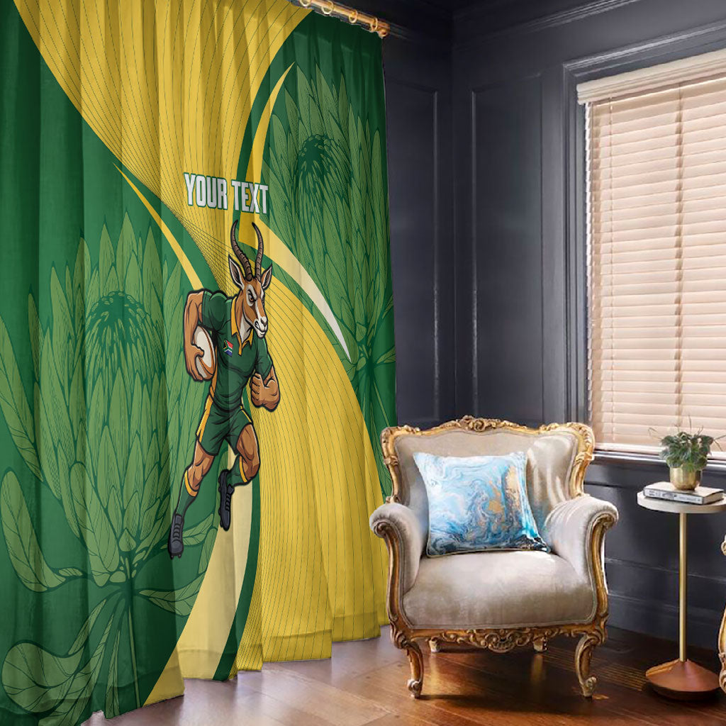 South Africa Rugby Custom Window Curtain Come On Springboks Mascot Sporty Style