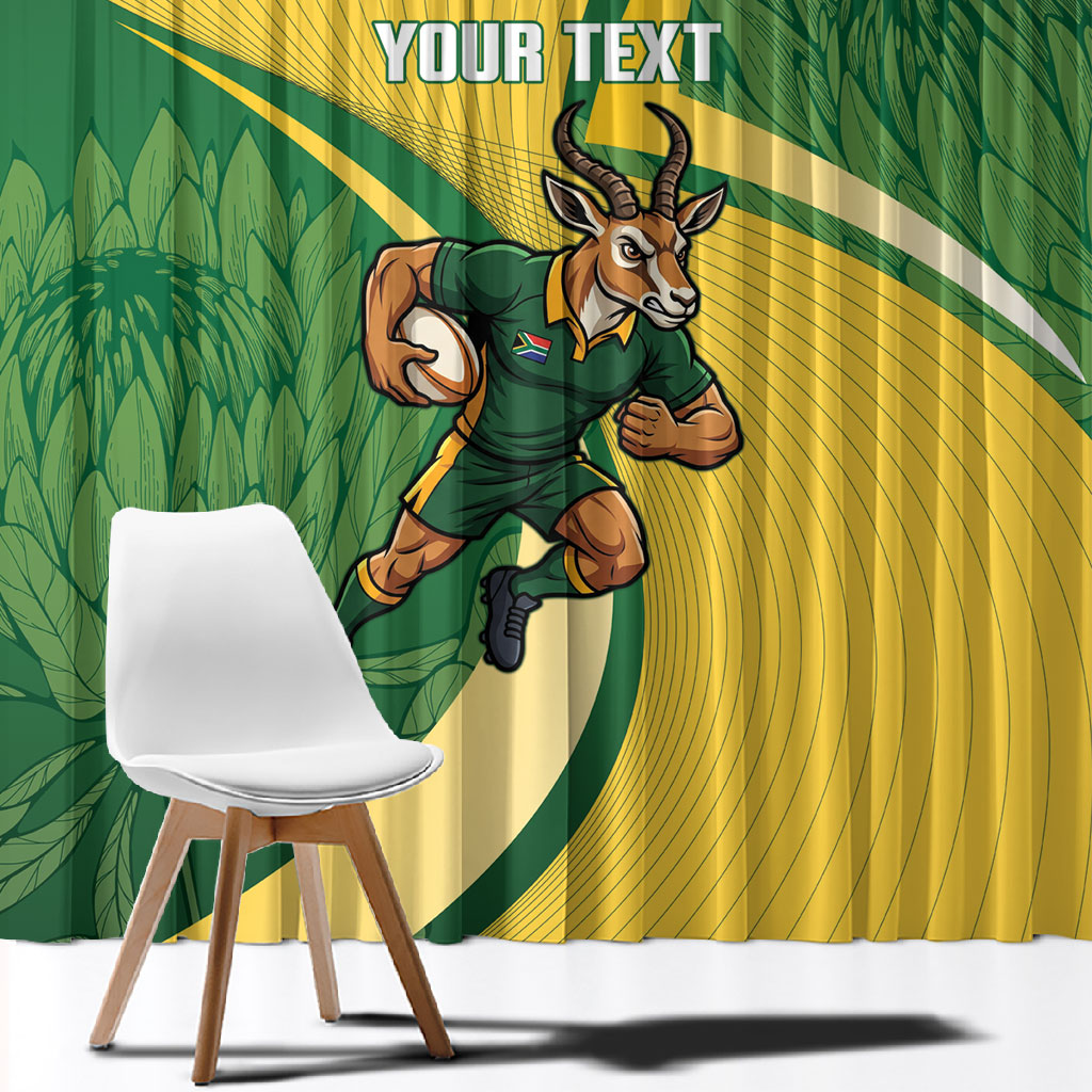 South Africa Rugby Custom Window Curtain Come On Springboks Mascot Sporty Style