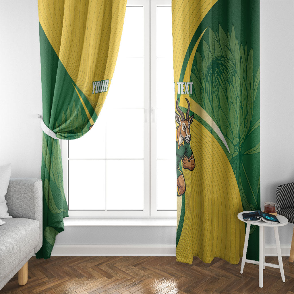South Africa Rugby Custom Window Curtain Come On Springboks Mascot Sporty Style