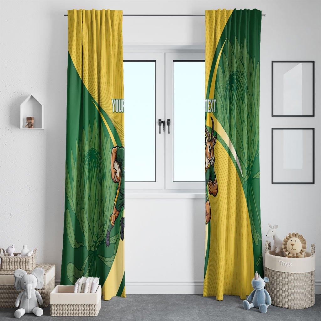 South Africa Rugby Custom Window Curtain Come On Springboks Mascot Sporty Style