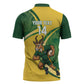 South Africa Rugby Custom Zipper Polo Shirt Come On Springboks Mascot Sporty Style