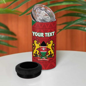 Afro Kenya Rugby Custom 4 in 1 Can Cooler Tumbler Go Lionesses - African Pattern