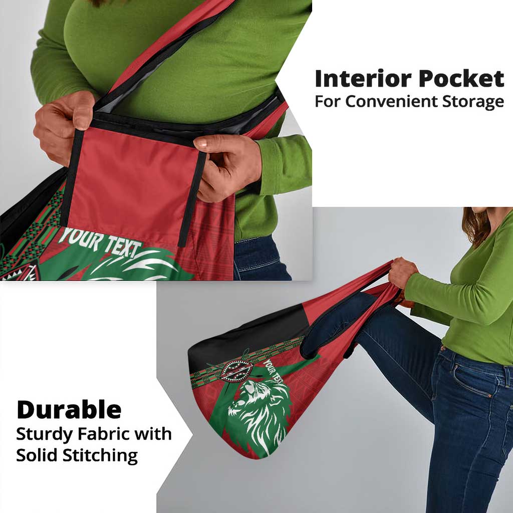 Afro Kenya Rugby Custom Grocery Bag Go Lionesses - African Pattern