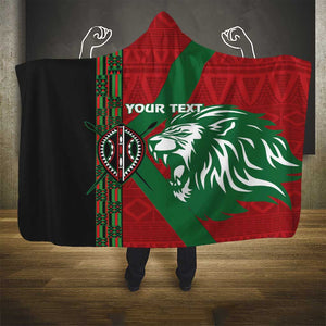 Afro Kenya Rugby Custom Hooded Blanket Go Lionesses - African Pattern