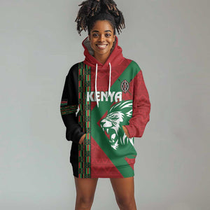 Afro Kenya Rugby Custom Hoodie Dress Go Lionesses - African Pattern