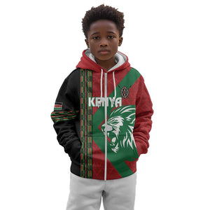 Afro Kenya Rugby Custom Kid Hoodie Go Lionesses - African Pattern