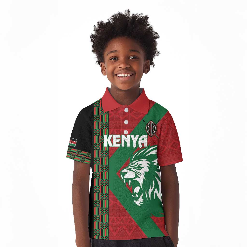 Afro Kenya Rugby Custom Kid Polo Shirt Go Lionesses - African Pattern