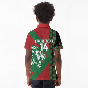 Afro Kenya Rugby Custom Kid Polo Shirt Go Lionesses - African Pattern