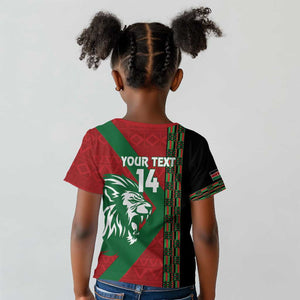 Afro Kenya Rugby Custom Kid T shirt Go Lionesses - African Pattern