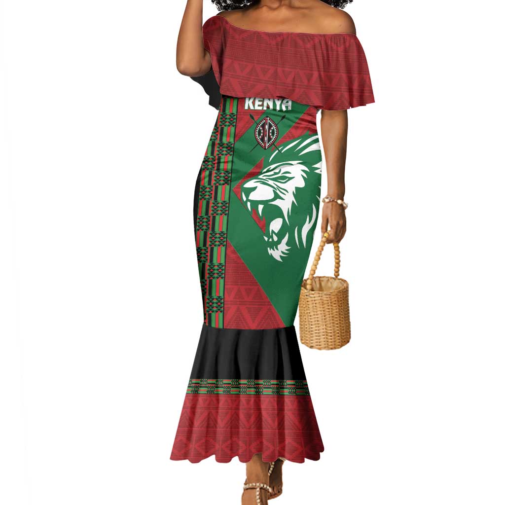 Afro Kenya Rugby Custom Mermaid Dress Go Lionesses - African Pattern