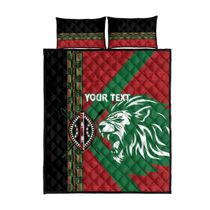 Afro Kenya Rugby Custom Quilt Bed Set Go Lionesses - African Pattern