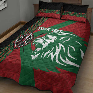 Afro Kenya Rugby Custom Quilt Bed Set Go Lionesses - African Pattern