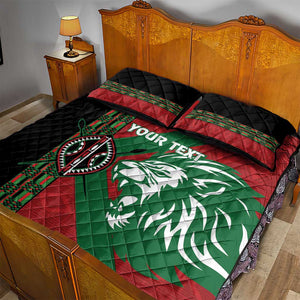 Afro Kenya Rugby Custom Quilt Bed Set Go Lionesses - African Pattern