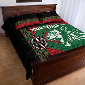 Afro Kenya Rugby Custom Quilt Bed Set Go Lionesses - African Pattern