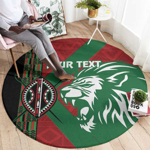 Afro Kenya Rugby Custom Round Carpet Go Lionesses - African Pattern